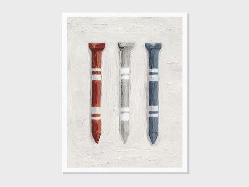 Acrylic Golf Tees Painting | USA Red White & Blue | Golf Art Wall Decor for Office, Kids Nursery, Living Room, or Man Cave | Unframed Print