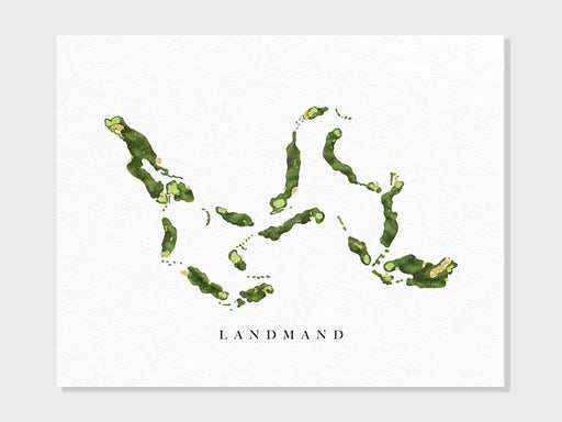 Landmand Golf Club | Homer, NE | Golf Course Map, Personalized Golf Art Gifts for Men Wall Decor, Custom Watercolor Print