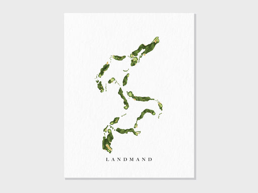 Landmand Golf Club | Homer, NE | Golf Course Map, Personalized Golf Art Gifts for Men Wall Decor, Custom Watercolor Print