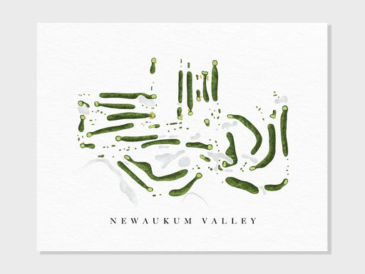Newaukum Valley Golf Course | Chehalis, WA | Golf Course Map, Personalized Golf Art Gifts for Men Wall Decor, Custom Watercolor Print